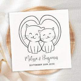 Guardanapo De Papel Casamento Simples Moderno de Pet Personalizado