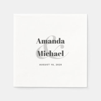 Guardanapo De Papel Casamento Simples Moderno e Minimalista