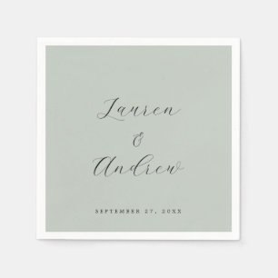 Guardanapo De Papel Casamento Simples Moderno Elegante Verde de Vidro