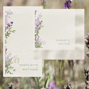 Guardanapo De Papel Casamento Simples na Lavanda Verde