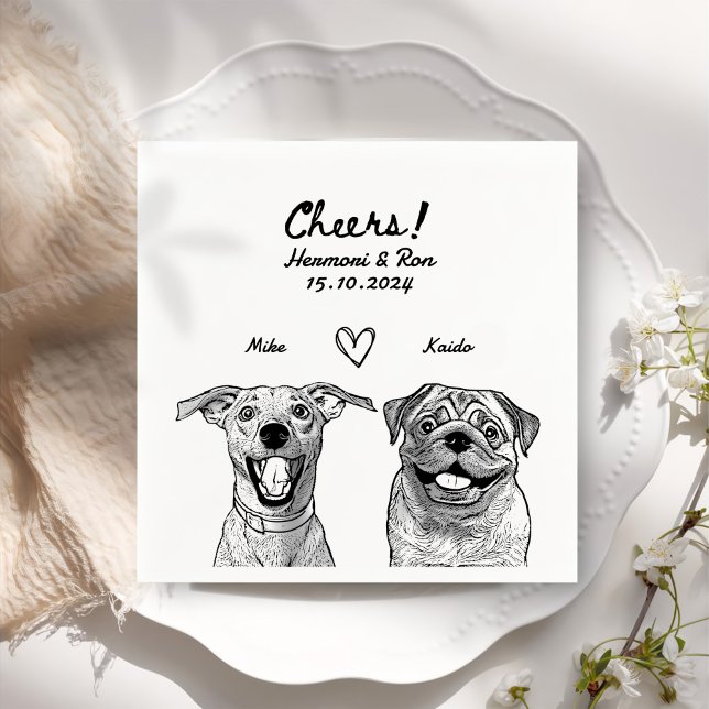 Guardanapo De Papel Casamento Simples Personalizado Desenho 2 Pet (Criador carregado)