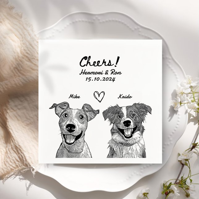 Guardanapo De Papel Casamento Simples Personalizado Desenho 2 Pet (Criador carregado)