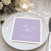 Casamento Sr. e Sra. Lavender Roxo Branco Script