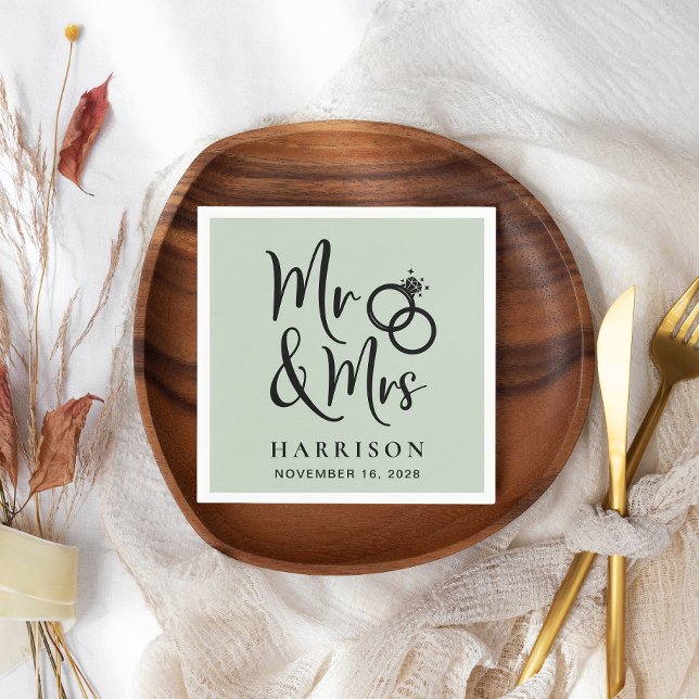 Guardanapo De Papel Casamento Sr. Sage Green (Criador carregado)