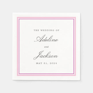 Guardanapo De Papel Casamento Tradicional Clássico de Fronteira Rosa N