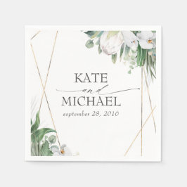 Guardanapo De Papel Casamento Tropical com Orquídeas Proteicas do Rei 