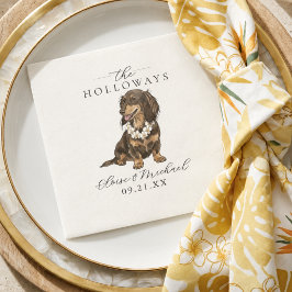 Guardanapo De Papel Casamento Tropical Dachshund Havaiano