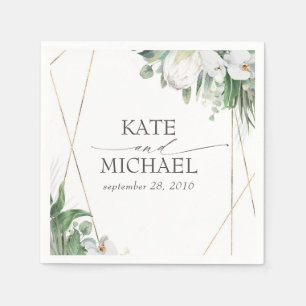 Guardanapo De Papel Casamento Tropical das Orquídeas Proteicas do Rei