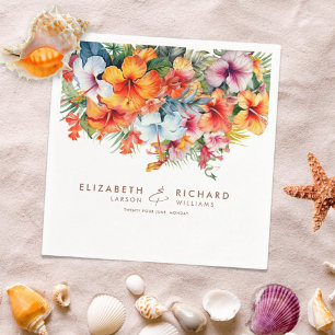 Guardanapo De Papel Casamento Tropical de Flores Elegante Hibiscus Flo