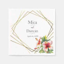 Guardanapo De Papel Casamento Tropical de Hibiscus