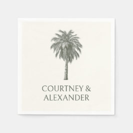 Guardanapo De Papel Casamento Tropical de Palmeira Elegante Vintage