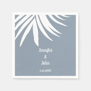 Guardanapo De Papel Casamento Tropical de Praia de Pão Azul Dusty