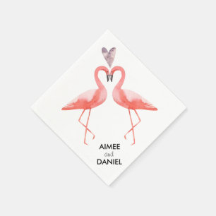 Guardanapo De Papel Casamento tropical dos flamingos