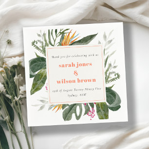Guardanapo De Papel Casamento Tropical Floral Tropical de Peach Blush