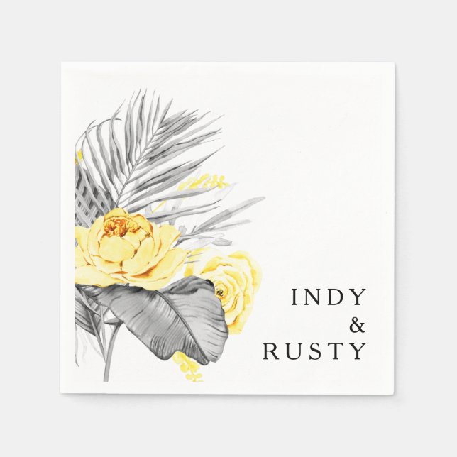 Guardanapo De Papel Casamento Tropical Moderno Napkins (Frente)