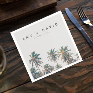 Guardanapo De Papel Casamento Tropical Palm Tree Beach