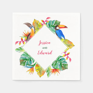 Guardanapo De Papel Casamento Tropical Paraíso Floral Havaiano