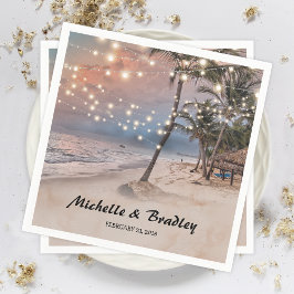 Guardanapo De Papel Casamento Tropical Vintage Beach Lights