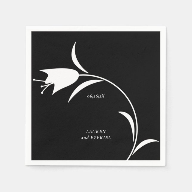 GUARDANAPO DE PAPEL CASAMENTO TULIPA BRANCA MODERNA (Frente)