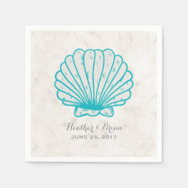 Guardanapo De Papel Casamento Turquesa Rustic Seashell