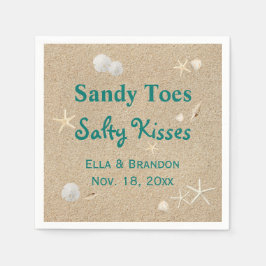 Guardanapo De Papel Casamento Turquoise Beach Sandy Toes Salty Kisses