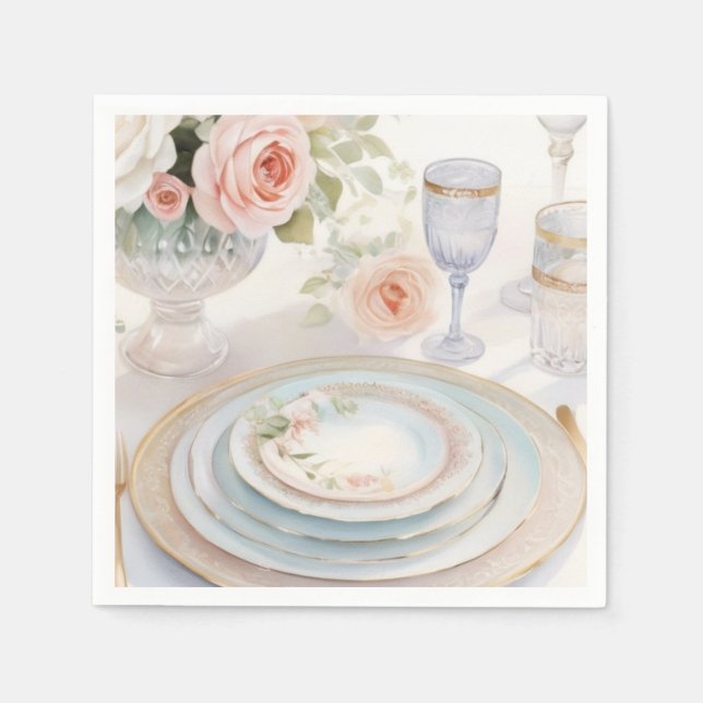 Guardanapo De Papel Casamento Único de Estilo de Revista Personalizada (Frente)