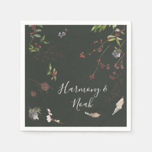 Guardanapo De Papel Casamento Verde Cinzento-Negro Feriado Napkins