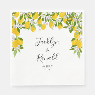 Guardanapo De Papel Casamento Verde com Flor de Limão