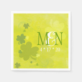Guardanapo De Papel Casamento Verde com Shamrocks Irlandeses