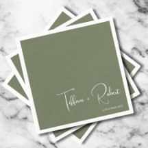 Casamento Verde Cor Editável Minimalista