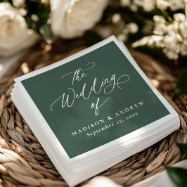 Guardanapo De Papel Casamento Verde da Caligrafia Elegante Moderna