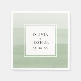 Guardanapo De Papel Casamento Verde de Aquarela