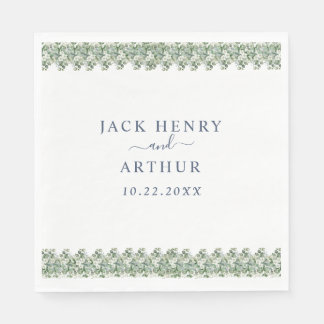 Guardanapo De Papel Casamento Verde de Eucalipto Elegante