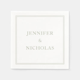 Guardanapo De Papel Casamento Verde de Sage Clássico Elegante