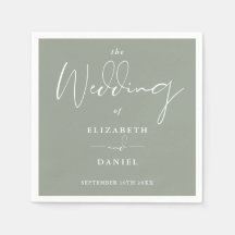 Casamento Verde Elegante do Script Moderno Sage