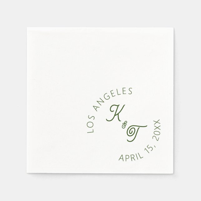 Guardanapo De Papel Casamento Verde-Esmeralda Napkin (Frente)