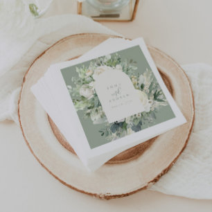 Guardanapo De Papel Casamento Verde Eucalyptus Floral Sage