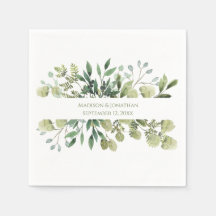 Casamento Verde Eucalyptus Watercolor Data