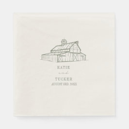 Guardanapo De Papel Casamento Verde Rustic Barn Sage