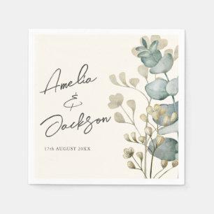 Guardanapo De Papel Casamento Verde Rustic Eucalyptus Sage Napkins