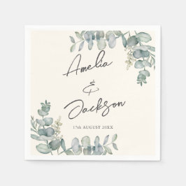 Guardanapo De Papel Casamento Verde Rustic Eucalyptus Sage Napkins