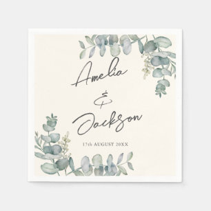 Guardanapo De Papel Casamento Verde Rustic Eucalyptus Sage Napkins