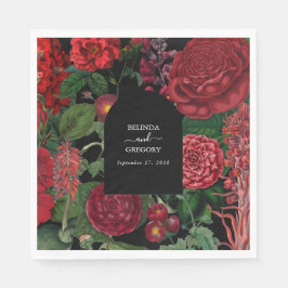 Guardanapo De Papel Casamento Vermelho de Moody Florals Black Arch