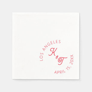Guardanapo De Papel Casamento Vermelho moderno Cocktail Napkin