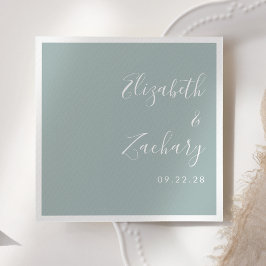 Guardanapo De Papel Casamento Vidro Mar Moderno Script