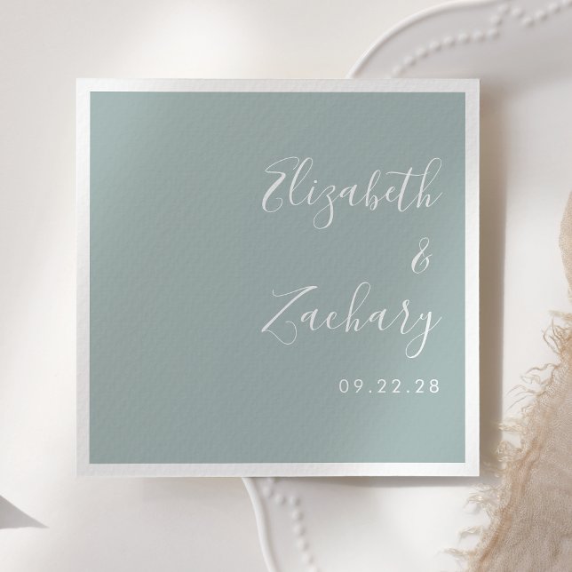 Guardanapo De Papel Casamento Vidro Mar Moderno Script (Criador carregado)