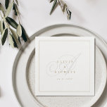 Guardanapo De Papel Casamento vintage clássico de caligrafia elegante<br><div class="desc">Monograma clássico moderno de casal e nomes design em ouro e cinza,  simples e elegante. Excelente para casamento vintage,  casamento tradicional,  casamento clássico e outros eventos. Veja todas as peças correspondentes na coleção.</div>