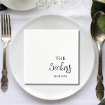 Guardanapo De Papel Casamento vintage de Caligrafia Clássica Elegante<br><div class="desc">Aumente sua celebração de casamento com nosso Casamento vintage de Caligrafia Clássica Elegante Napkins. Estes guardanapos apresentam uma requintada caligrafia de eterno, criando um olhar inspirado na safra que adiciona charme ao seu evento. Personalizados com seu sobrenome e data de casamento, eles misturam a tradição com elegância, e os fazer...</div>