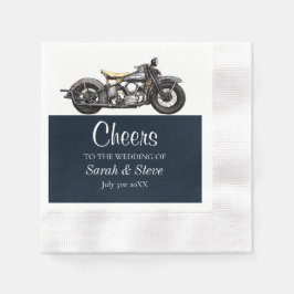 Guardanapo De Papel Casamento vintage de Motocicleta Cheque Node Groom