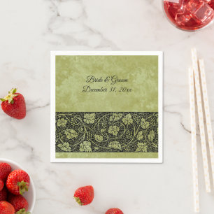 Guardanapo De Papel Casamento Vintage, Folhas de Videira Vitorianas